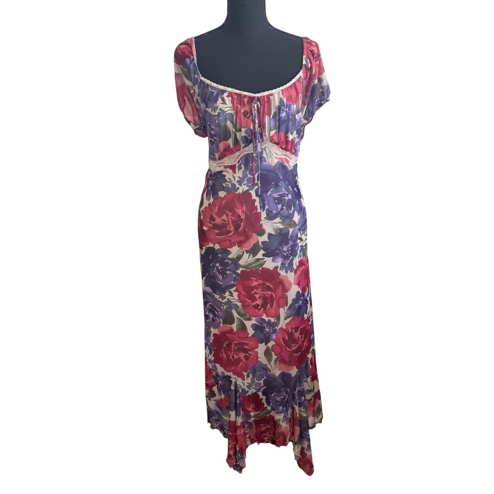 SO Floral Milkmaid Y2K Babydoll Fairy Maxi Dress Size XL Ethereal